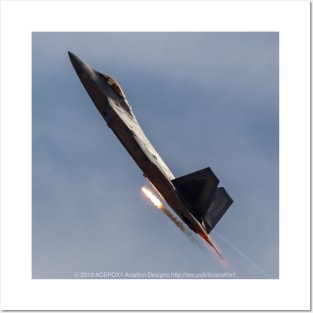 F-22 Raptor Afterburner With Flare Posters and Art